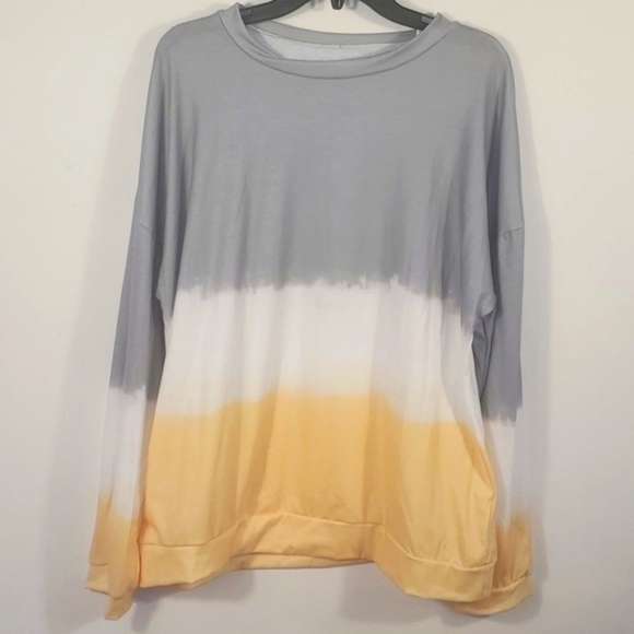 Tunic Gray & Yellow Tie-Dye Size 3XL - Picture 3 of 15